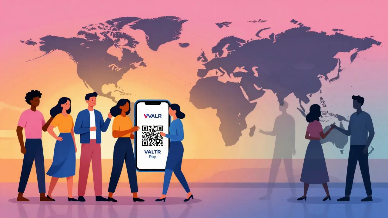 Artistic depiction of users with QR codes versus shadowed restricted regions.
