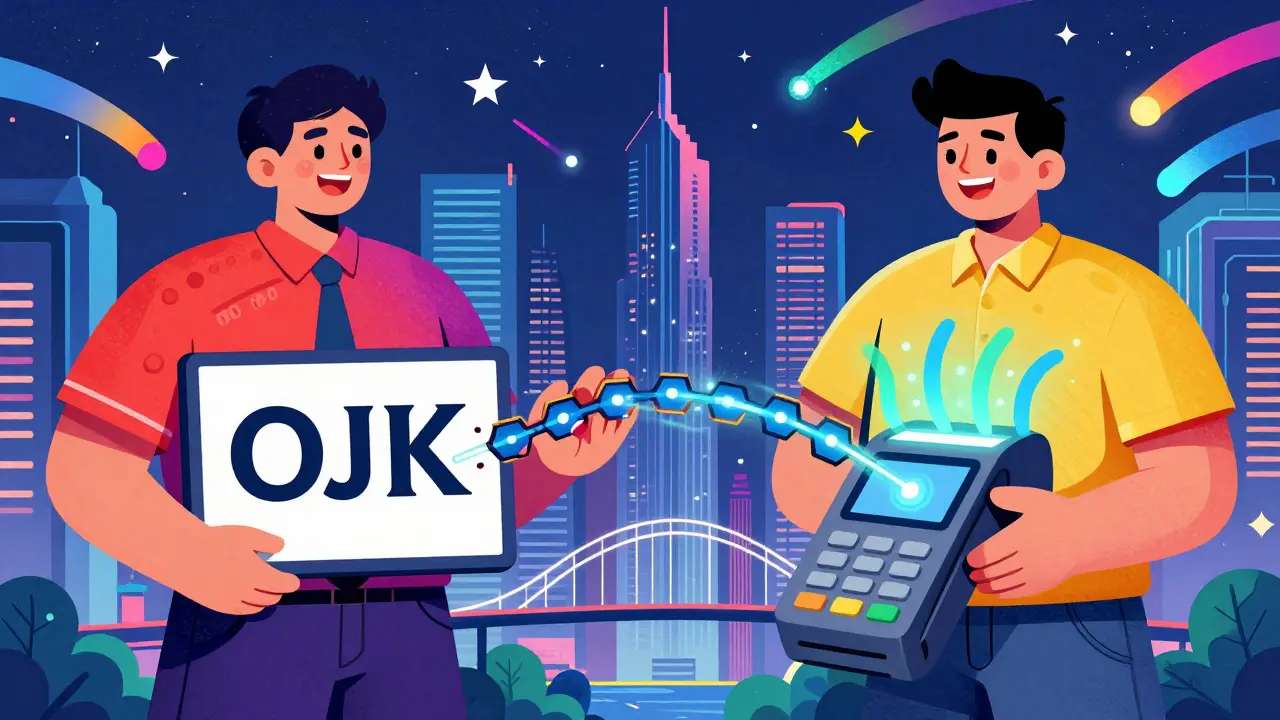 Colorful illustration of OJK and BI dual oversight