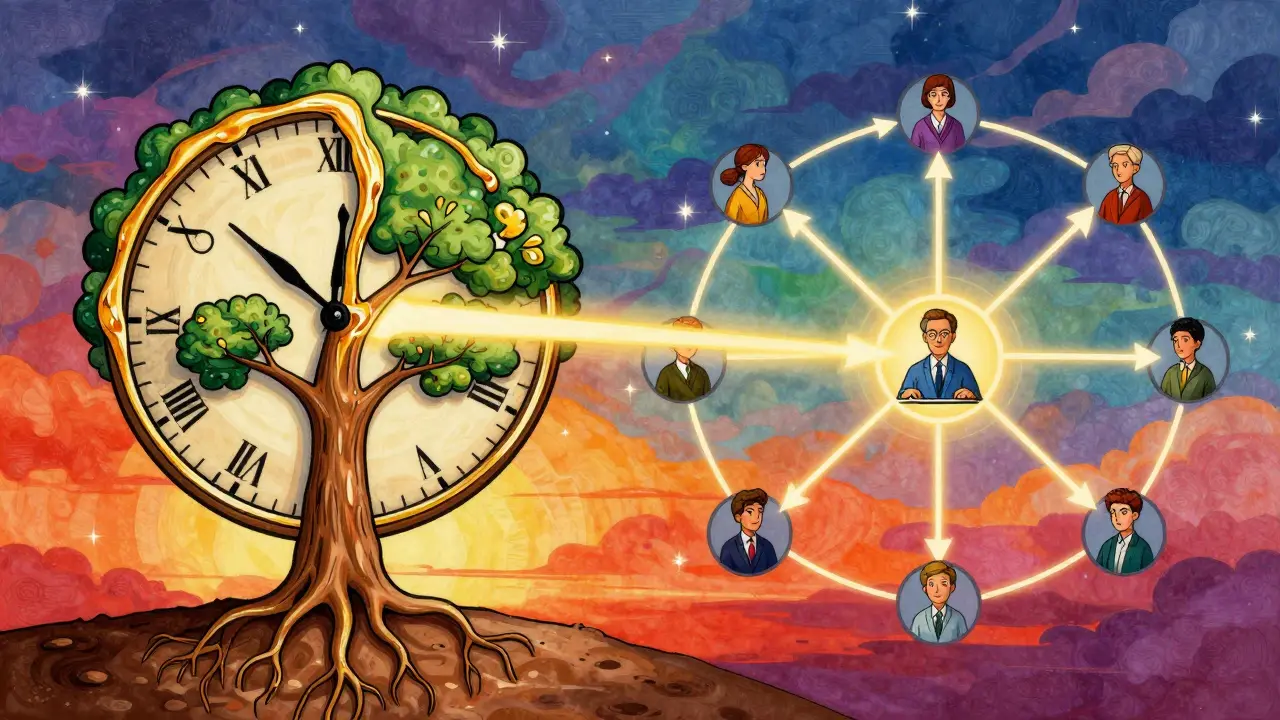 Illustration showing time-based conviction growth and delegated voting power.
