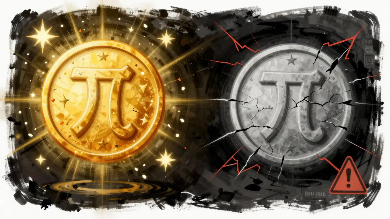 Peter Max style split image showing a bright zodiac symbol fading into a cracked, grey version.