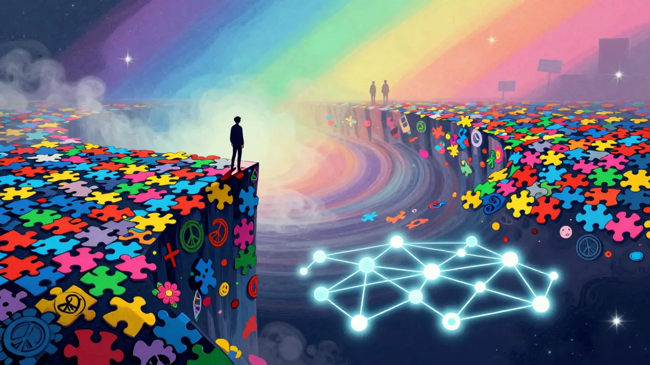 Surreal illustration of a trader facing a void of fragmented crypto liquidity