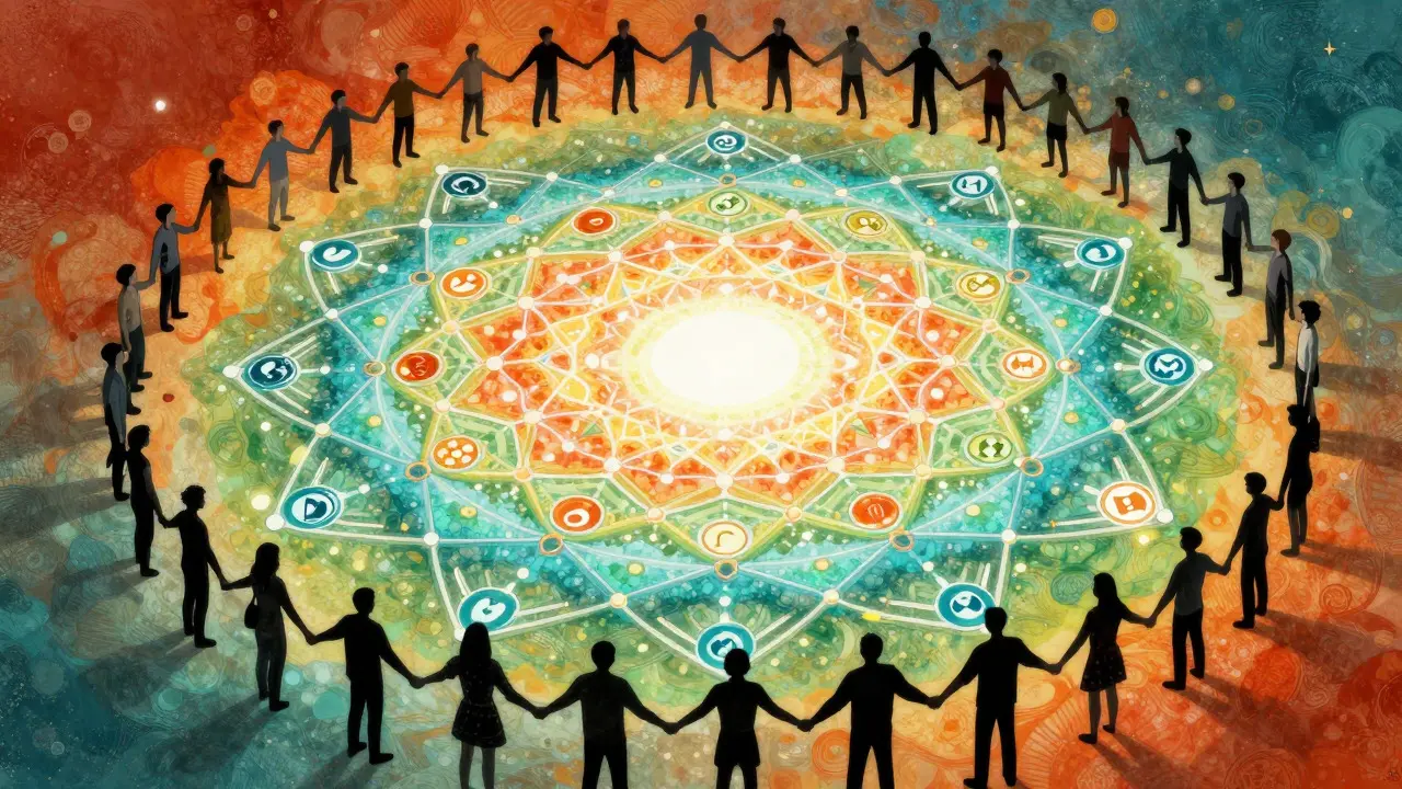 Colorful mandala representing Thoreum community and rewards