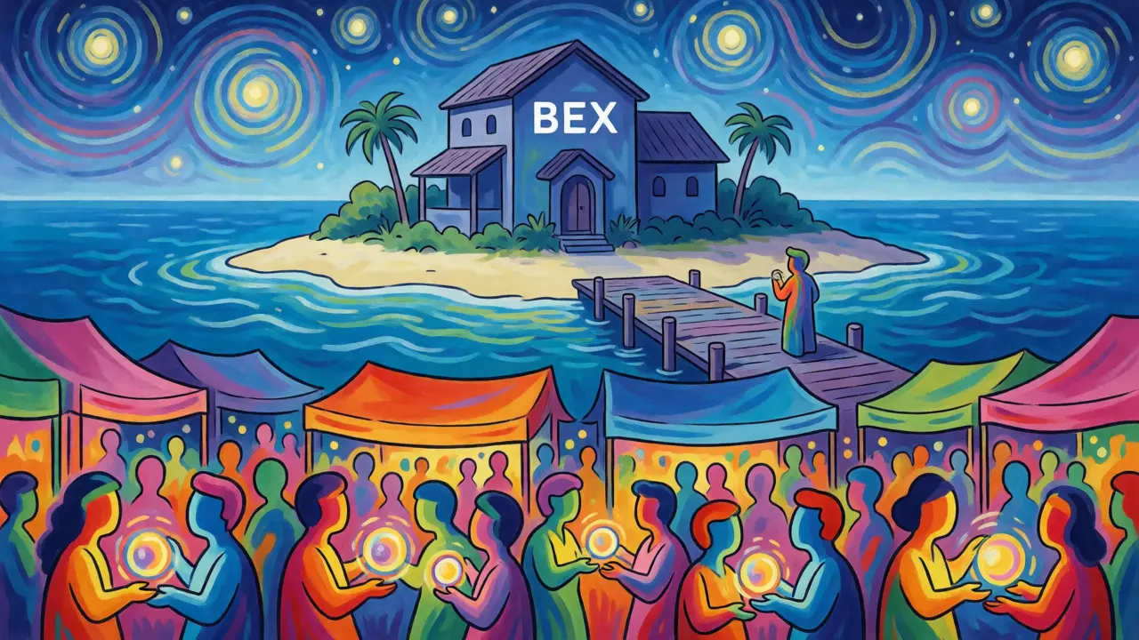 Contrast between busy global markets and the isolated, low-volume BEX Mauritius platform.