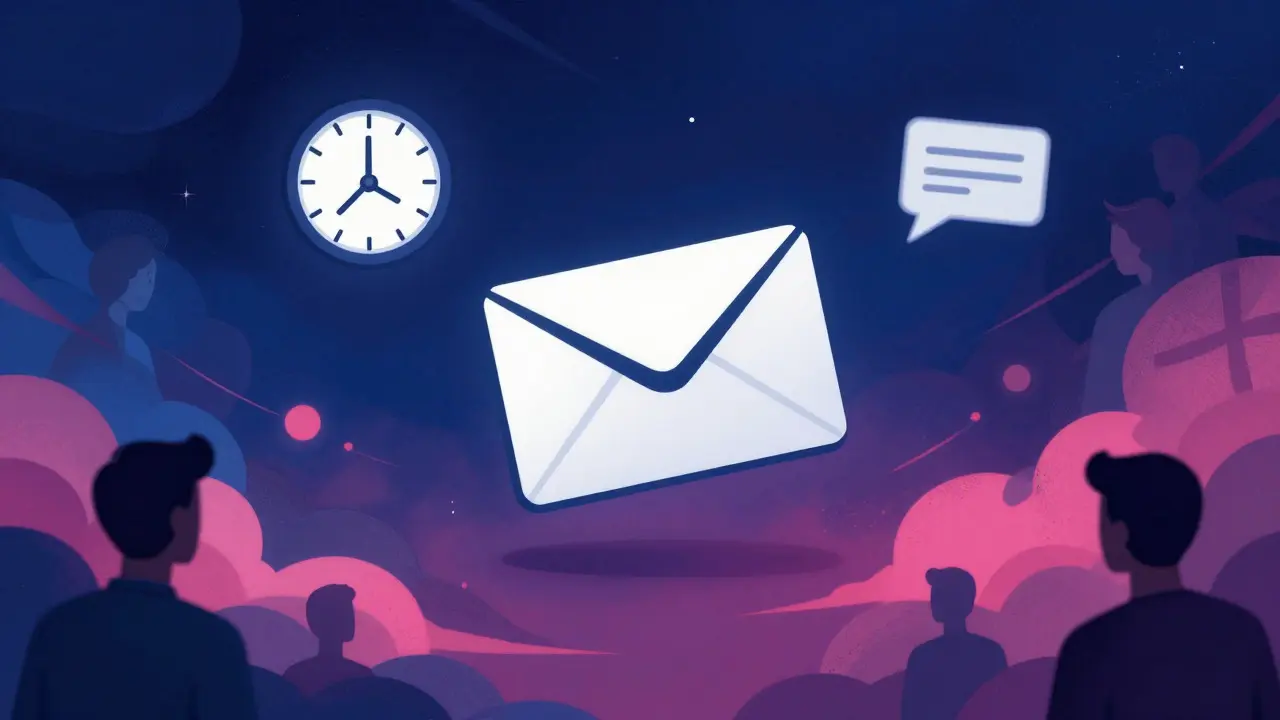 Isolated email icon and spinning clock representing slow customer support