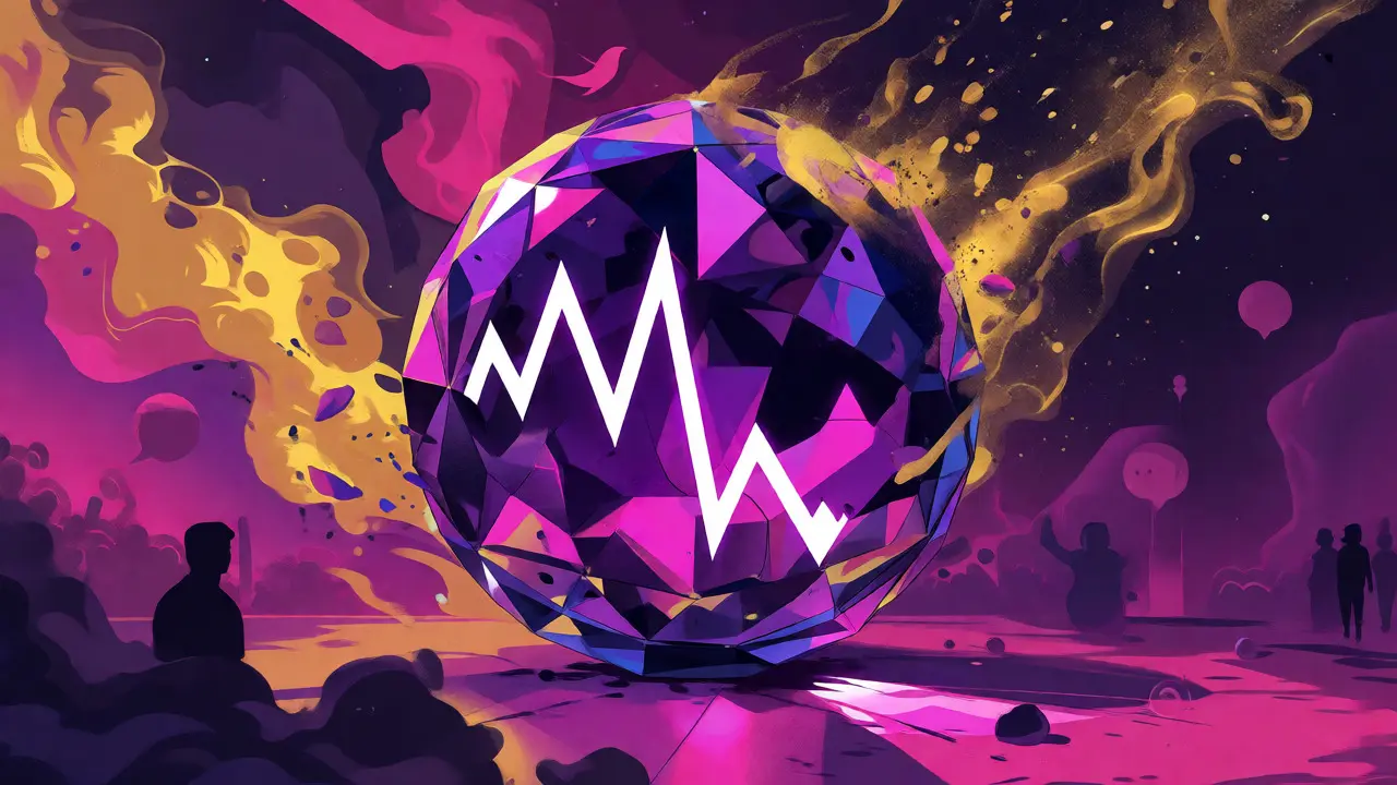 PNDR token price crash visualized in cosmic art style