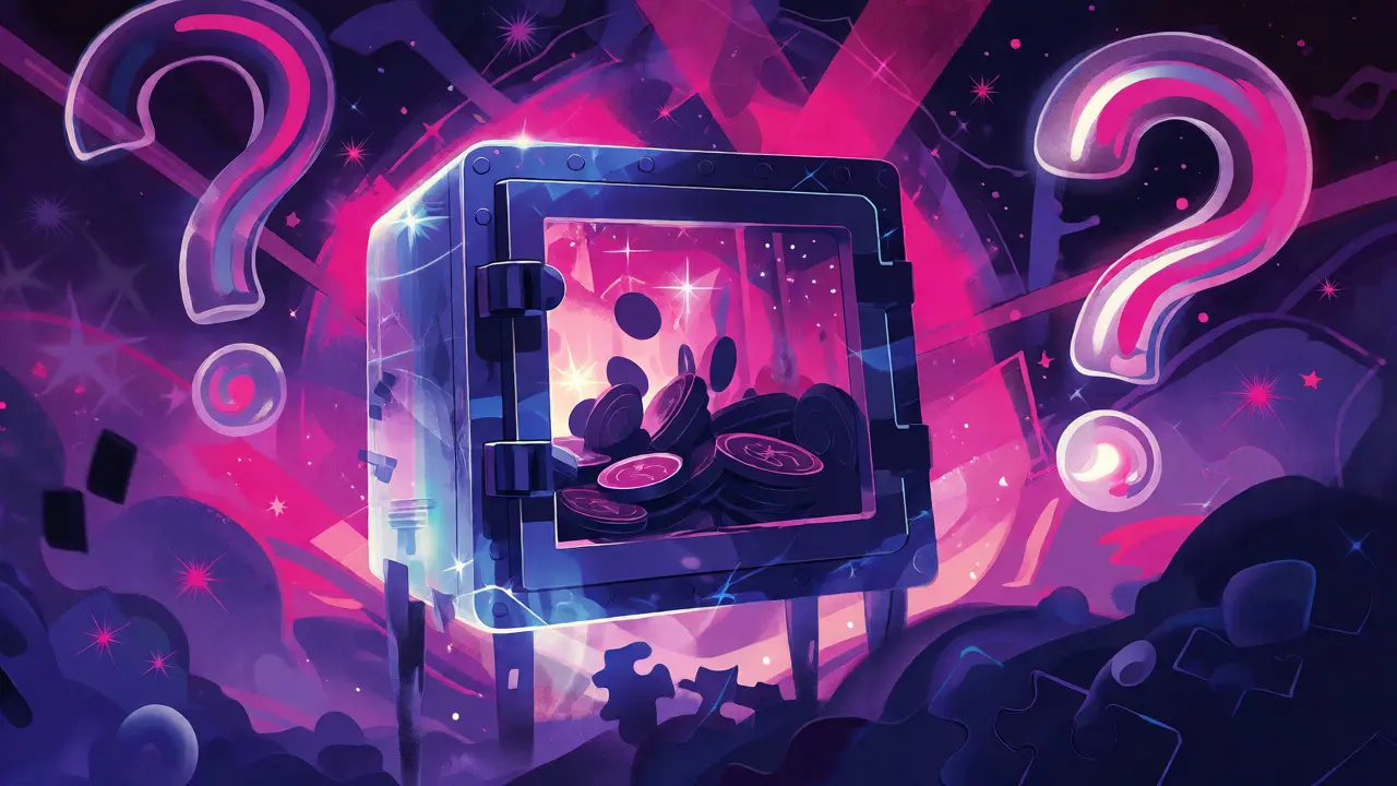Surreal artwork showing dormant tokens in a cosmic vault
