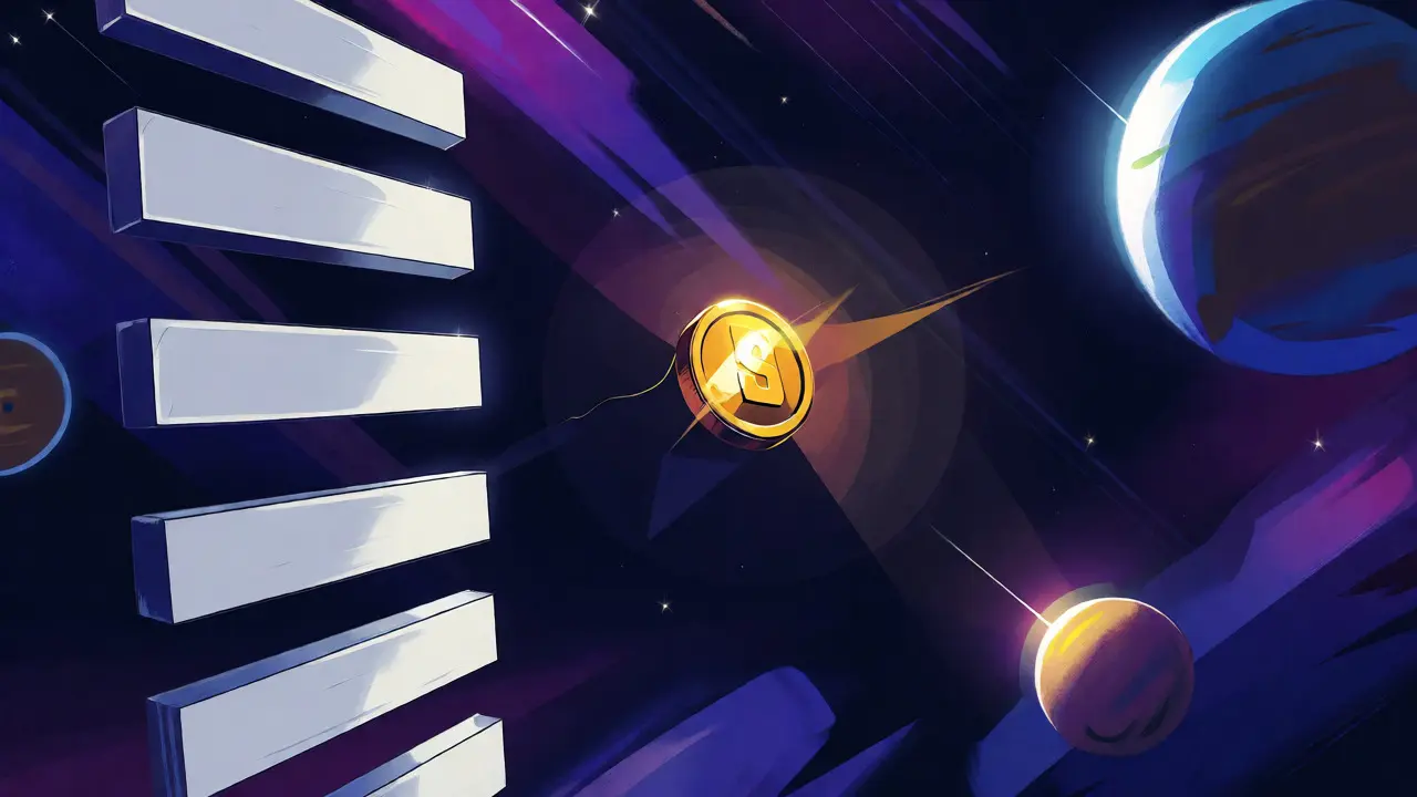 Tiny coin floating in a vast, empty cosmic void representing zero trading volume.